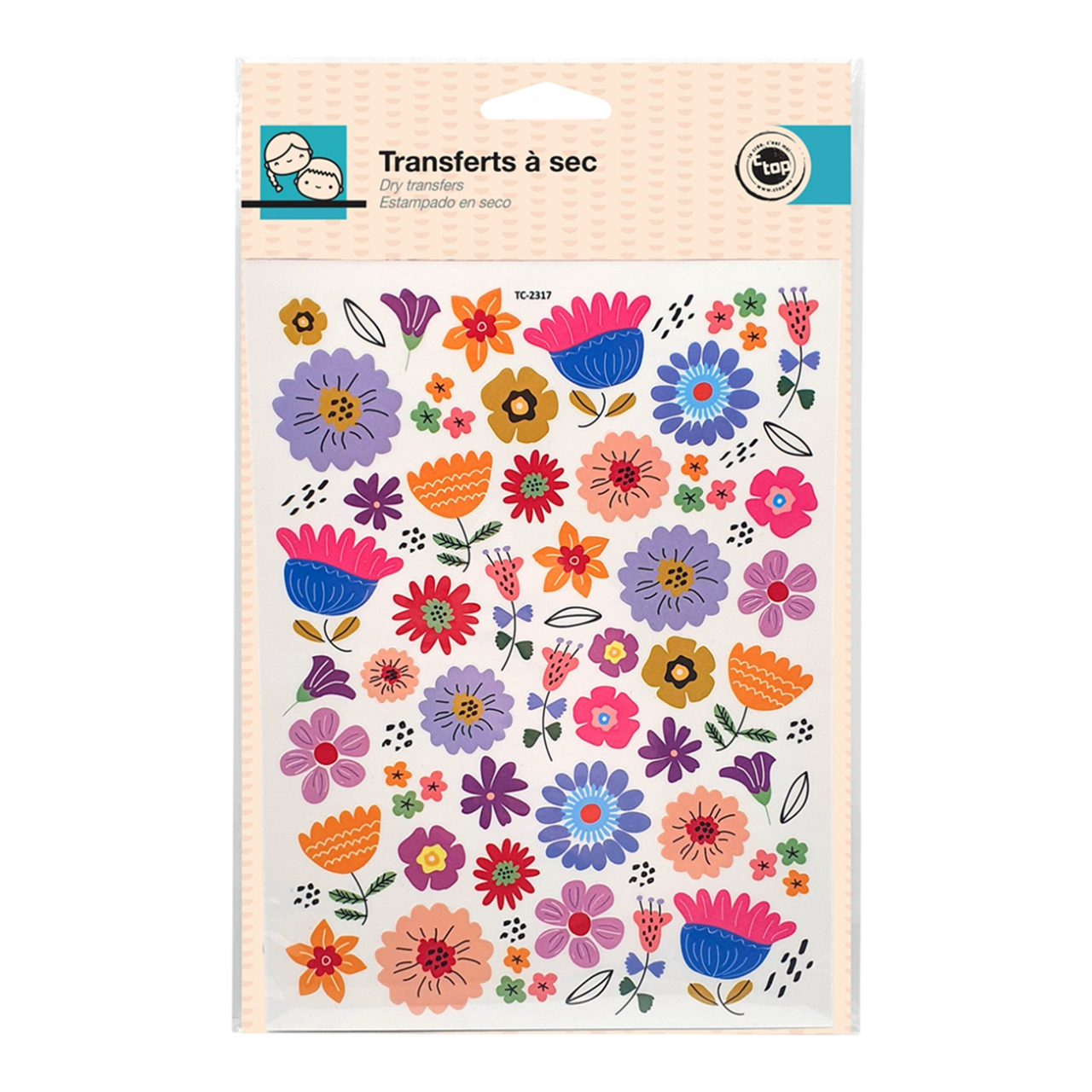 Transferts décoratifs fleurs scrapbooking. Canocea France