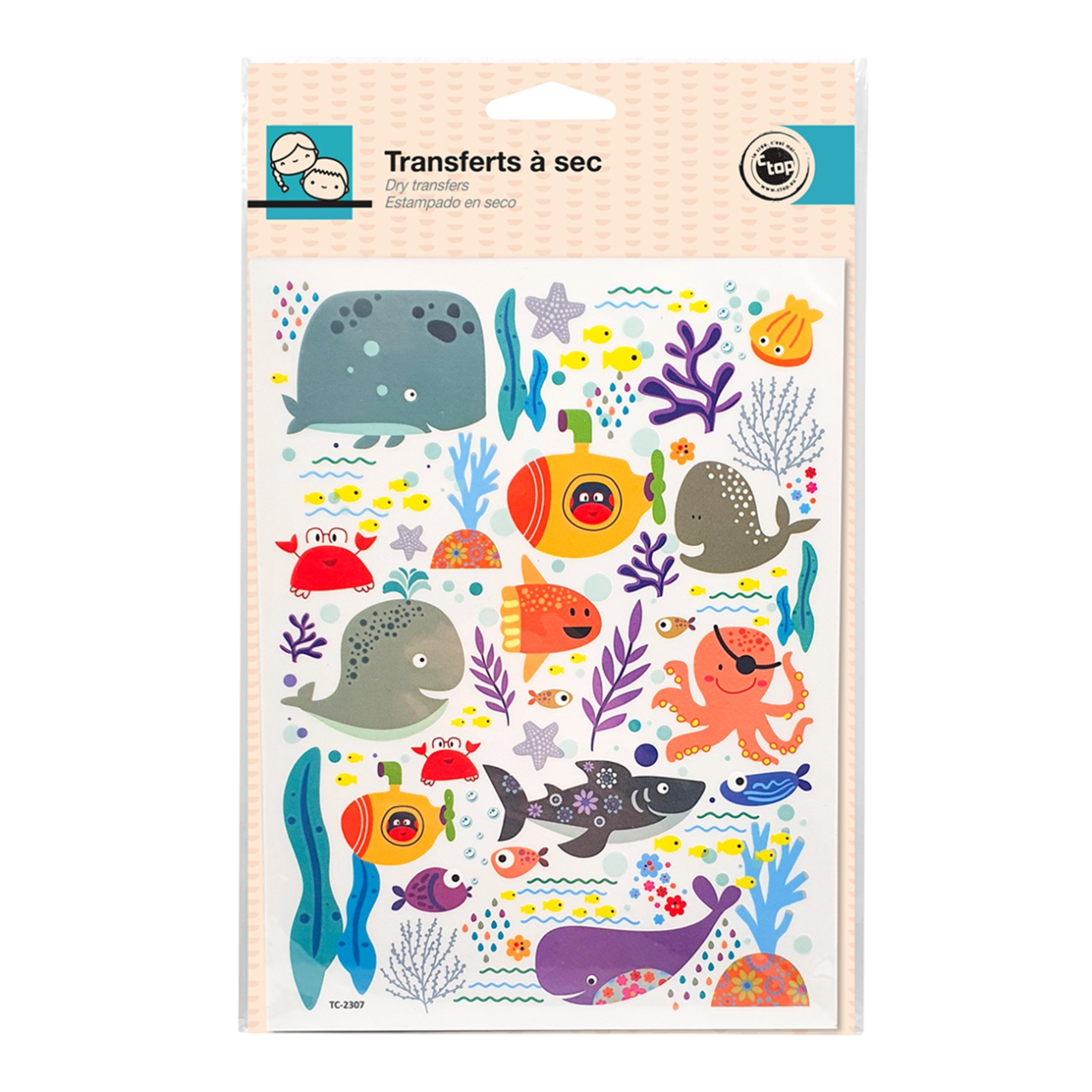 Décalcomanies animaux marins pour DIY et scrapbooking. Canocea France