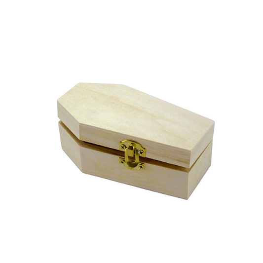 Boite forme cercueil - bois naturel - 11.5 x 6.5 x 4.3 cm - personnalisable