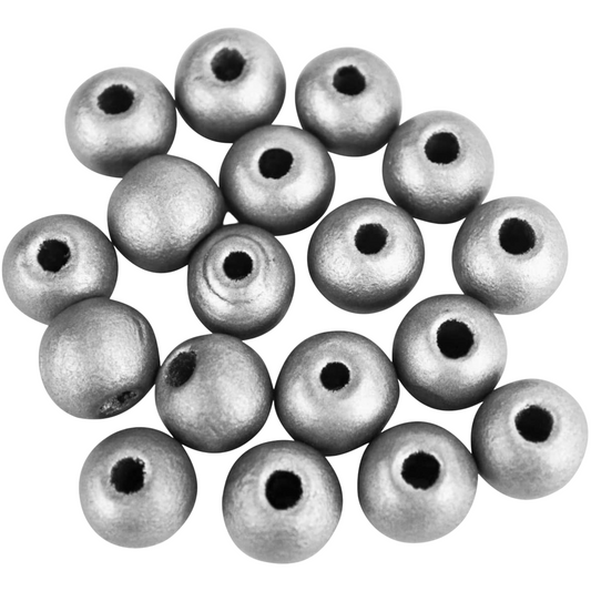 Perle bois - argent - D1,2 cm - 170 pièces