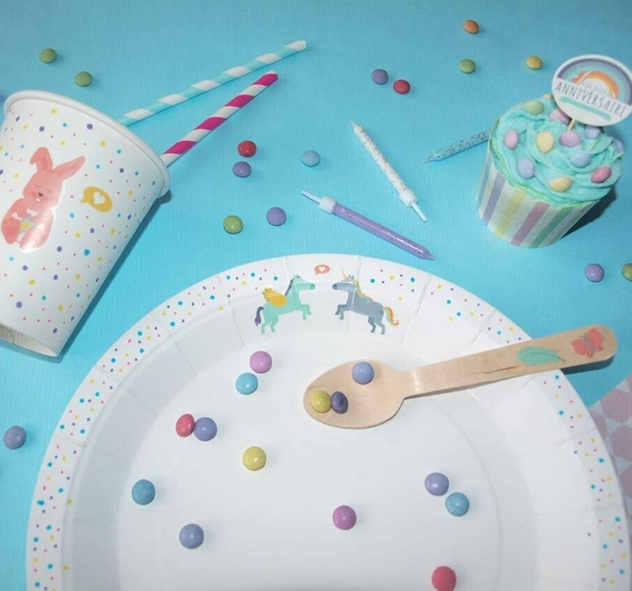 Transfert à sec licorne - 74 pièces - de 0,5 à 4,5 cm