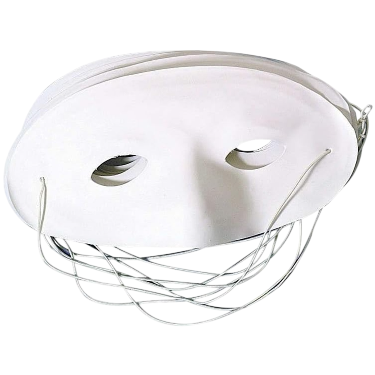 Set de 5 masques loups blancs en plastique. Canocea France