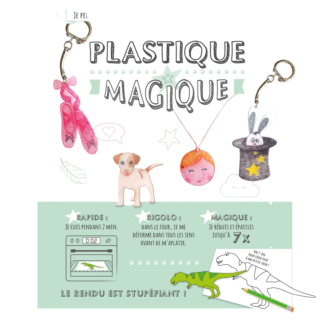 Kit plastique magique thème amour – 3 feuilles 20x28 cm – 30 dessins à créer - canocea
