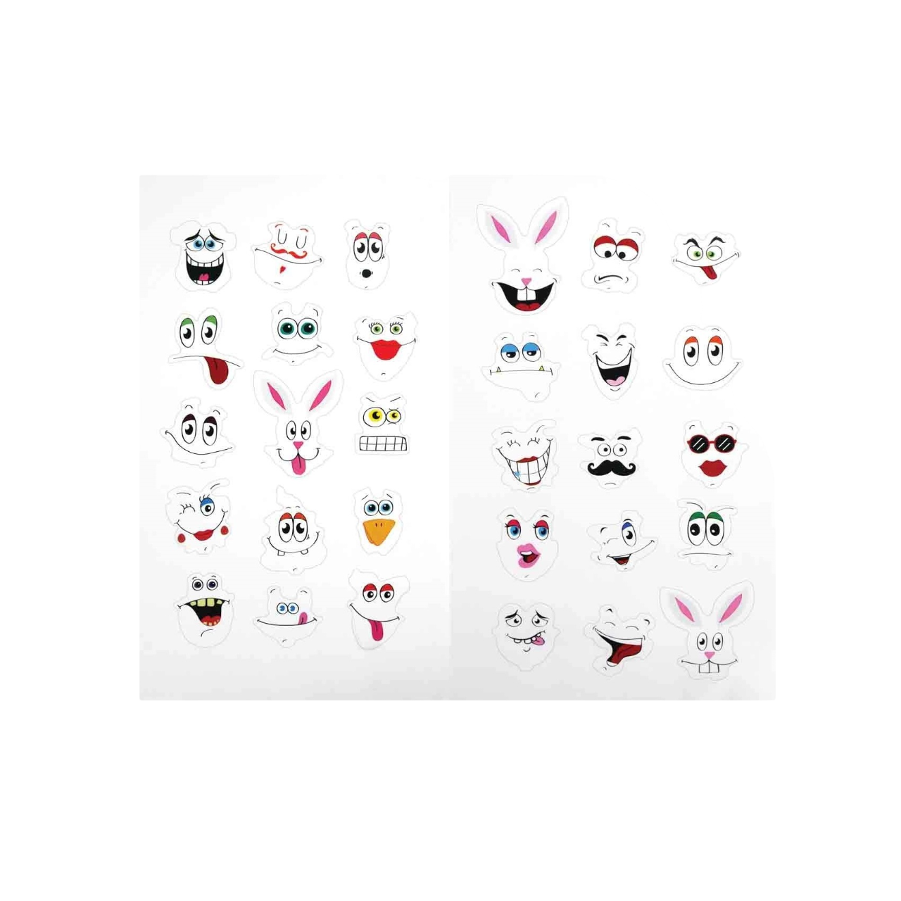 Gommettes visage expressions - 30 pièces - de 3 à 5 cm