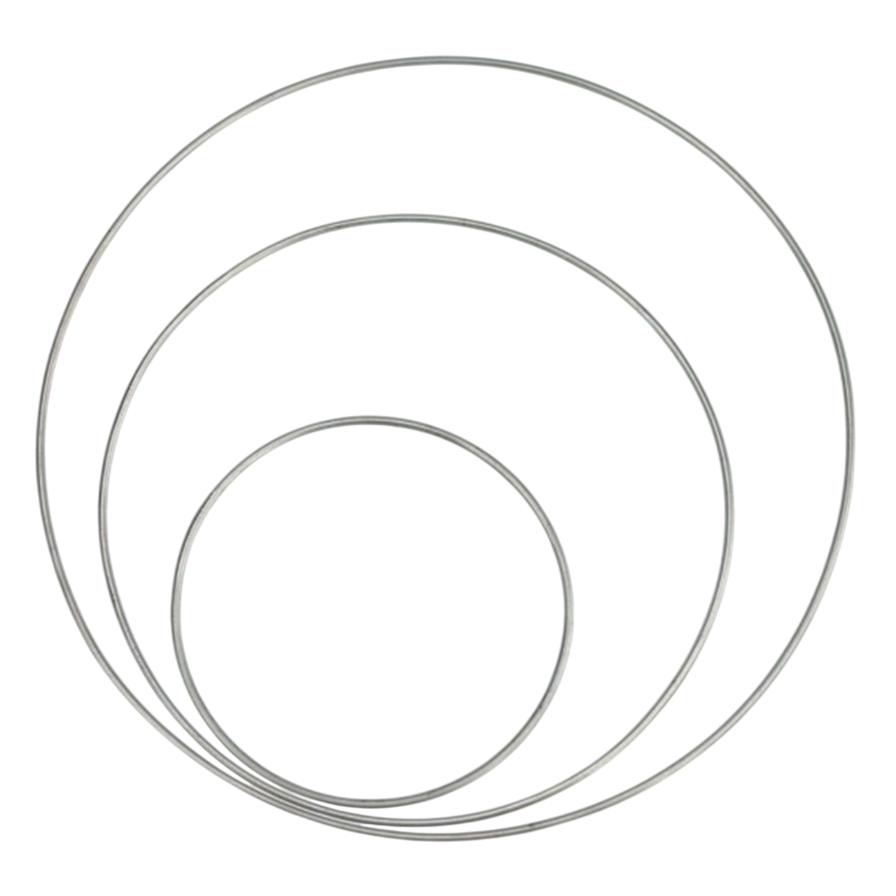 Anneau filaire argenté métal - 3 pièces - D10, D15, D20cm - idéal attrape-rêves