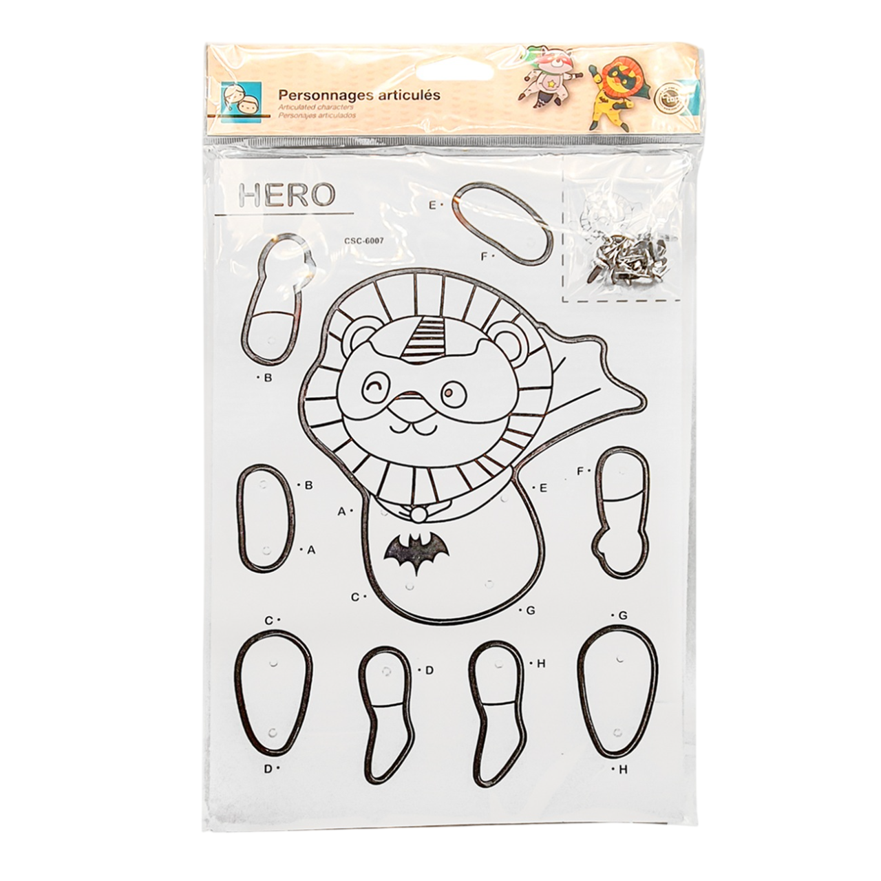 Personnages articulés en carton super-héros à découper – lot de 2. Canocea France