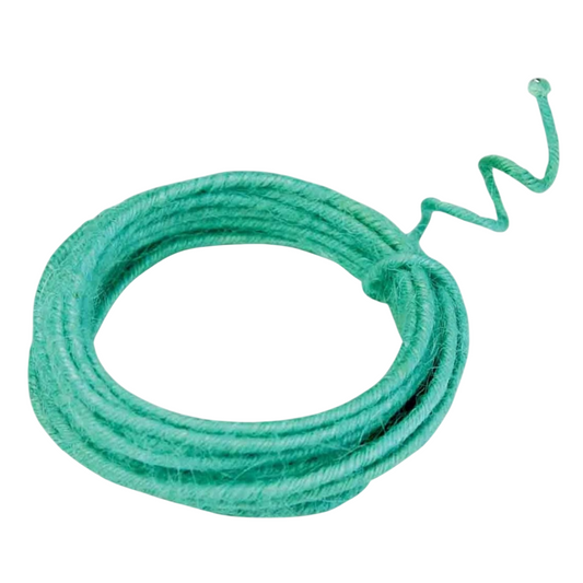 Corde de jute armée vert d’eau diamètre 2 mm longueur 3 m - accessoire déco DIY et artisanat. Canocea France