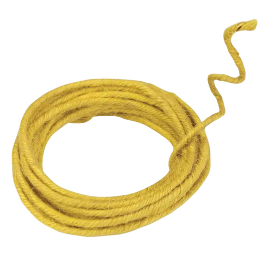 Corde de jute armée jaune diamètre 2 mm longueur 3 m - accessoire déco DIY et artisanat. Canocea France