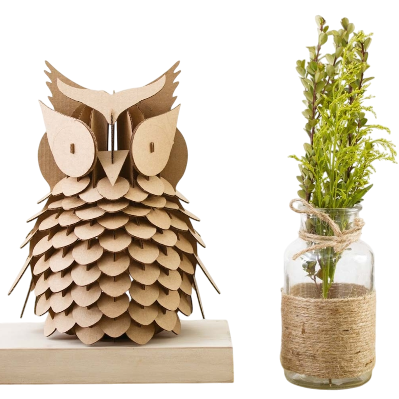 Puzzle 3D - Hibou - D20x25cm - Carton - support personnalisable - Maquette