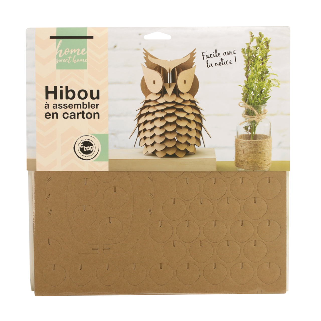 Maquette hibou écologique avec support personnalisable. Canocea France