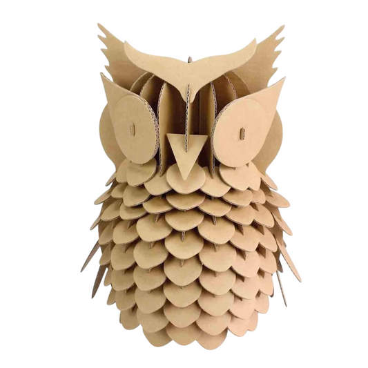 Puzzle 3D - Hibou - D20x25cm - Carton - support personnalisable - Maquette