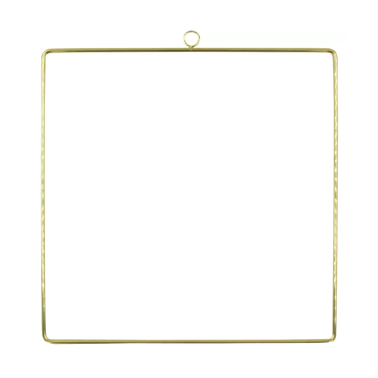 Anneau filaire carré doré avec anneau de suspension - métal - 25 x 25 cm