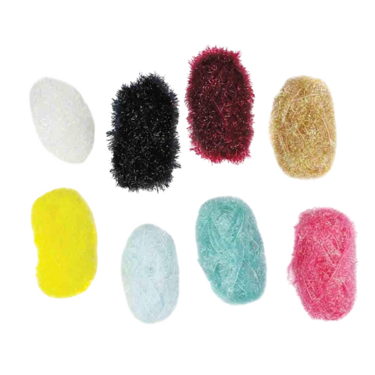 Mini pelotes de laine abrasive pour fabriquer éponges DIY avec crochets. Canocea Fance