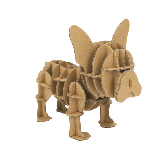 Puzzle 3D - Bulldog - 12x10x8cm- Carton - support personnalisable - Maquette