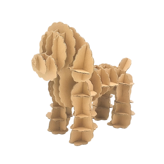 Puzzle 3D - Caniche - 15x8,5x12,5cm - Carton - support personnalisable - Maquette