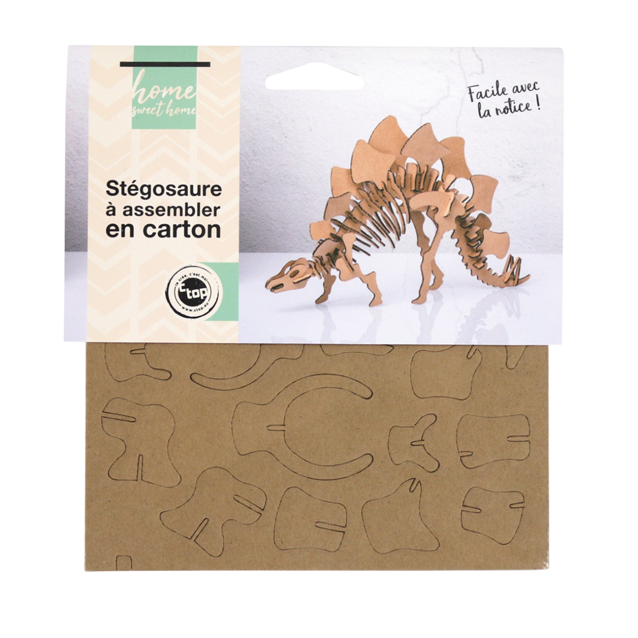 Kit Puzzle 3D Stégosaure en carton – pièces prédécoupées à emboîter. Canocea France