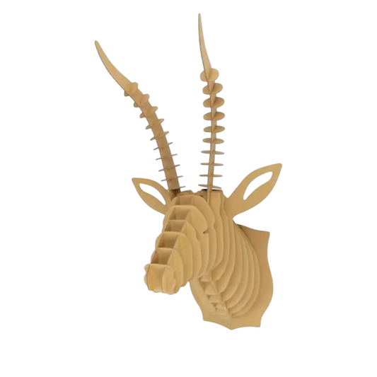 Puzzle 3D - Trophée tête antilope - 52x27x30cm- Carton - support personnalisable - Maquette