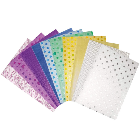feuille adhésive A4 pailletée multicolore. Canocea France
