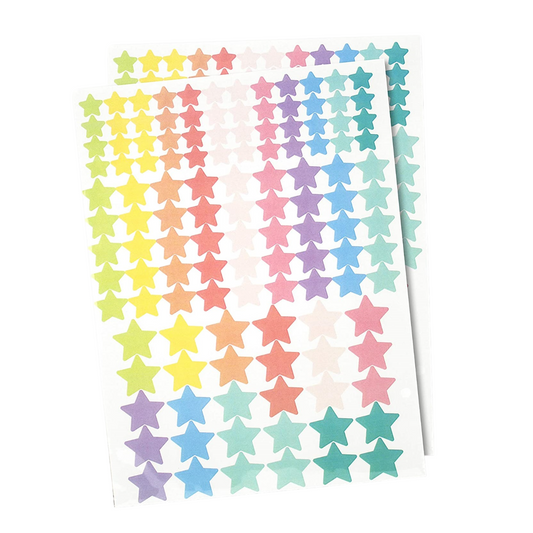 Gommettes étoiles - multicolore pastel - 246 pièces- de 1 à 2 cm