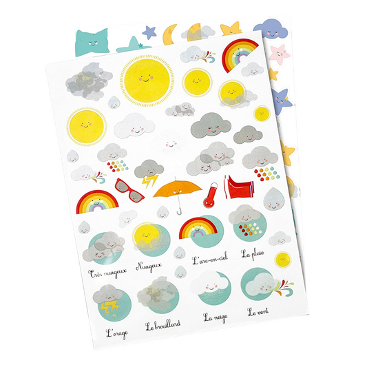 Gommettes météo - 109 pièces - de 0,80 cm à 4,30 cm
