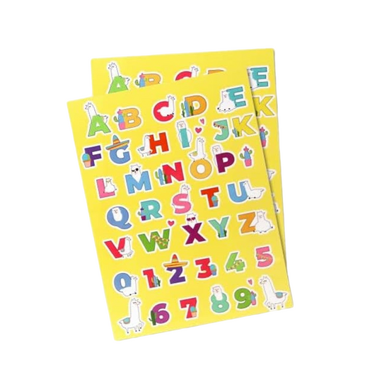 Gommettes Alphabet - Lama - 86 pièces - de 2  à  3 cm