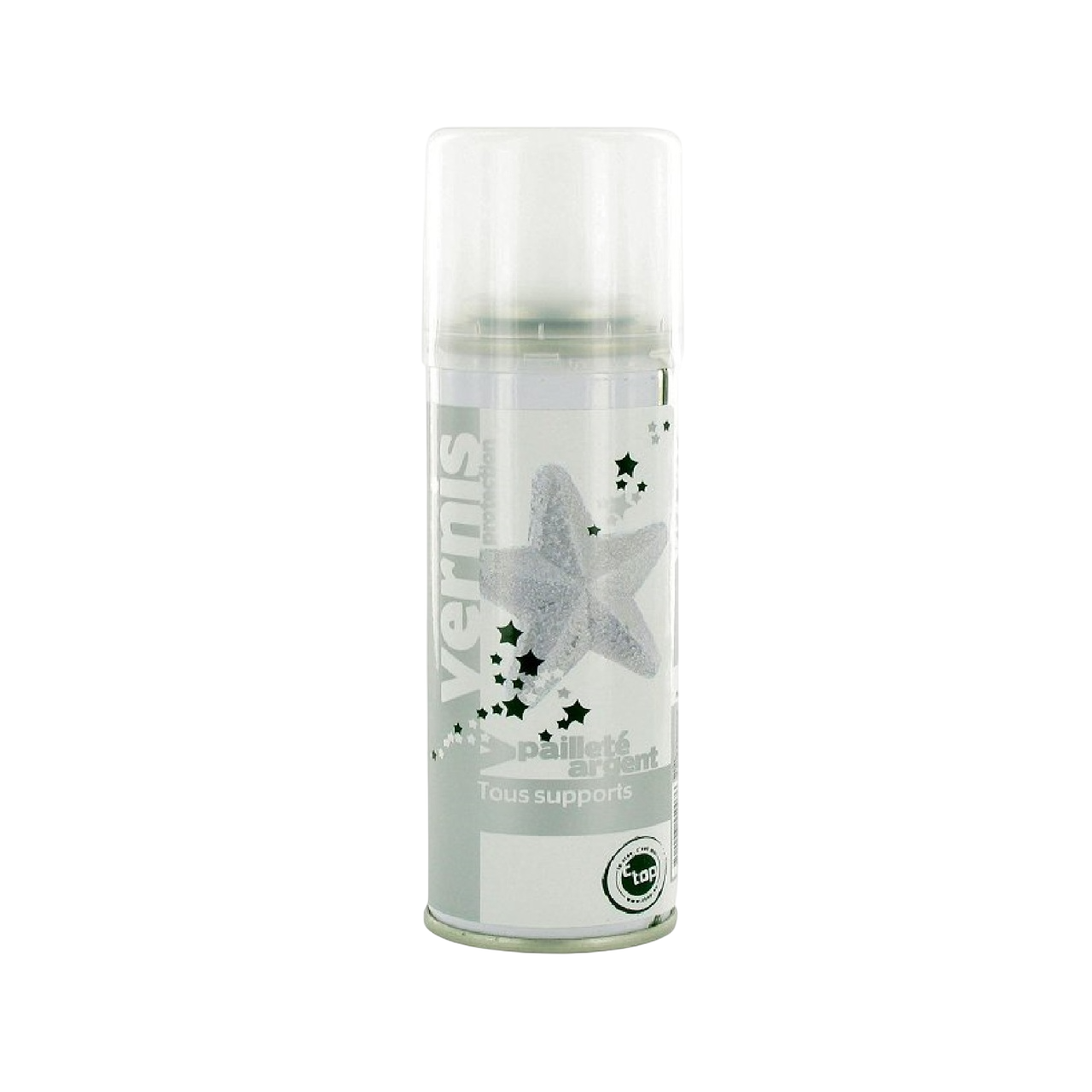 Bombe de vernis pailleté argenté spray 125 ml pour déco et loisirs créatifs. Canocea France
