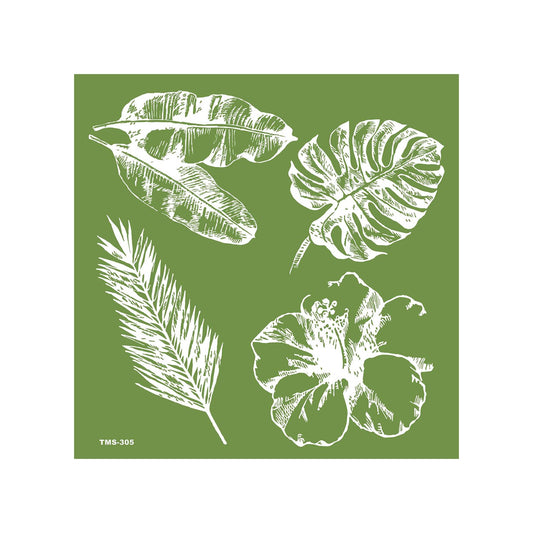 Pochoir soie réutilisable nature feuillage 15x15 cm pour déco DIY - canocea