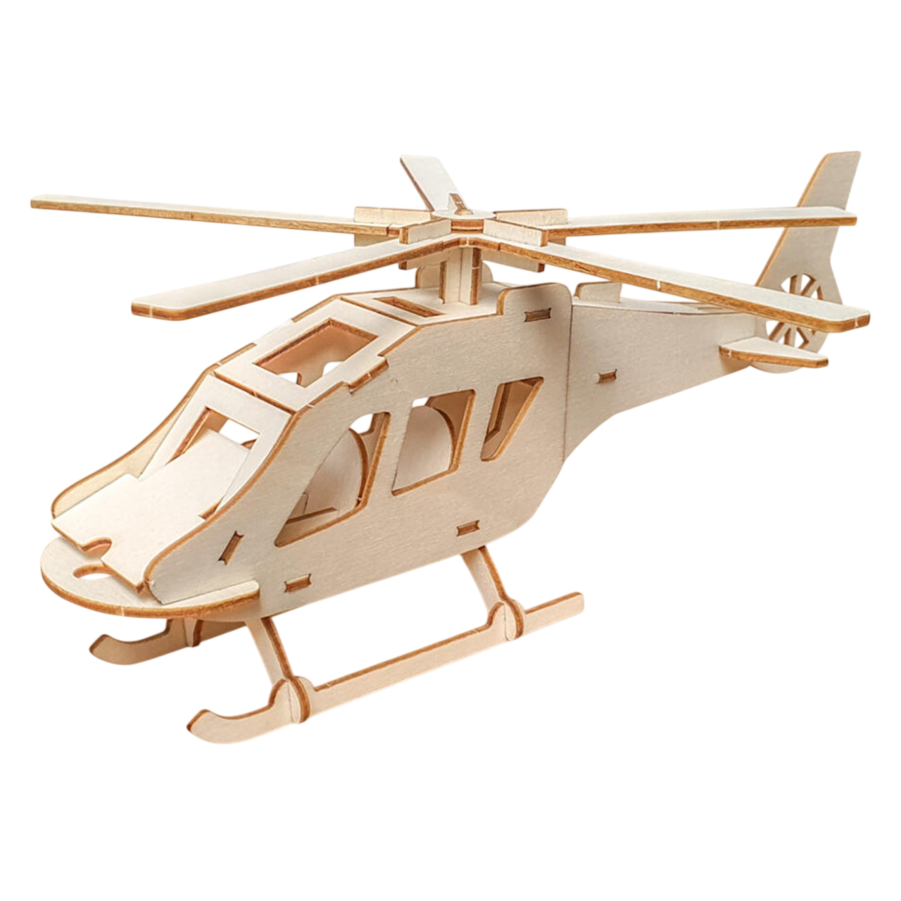 maquette bois 3D hélicoptère assemblé. Canocea France