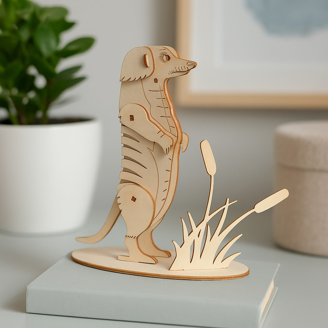 Suricate en bois 3D – maquette DIY 40 pièces. Canocea France