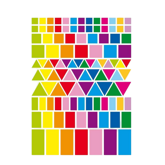 Gommettes géométriques - multicolore - 324 pièces - de 1 à 4 cm