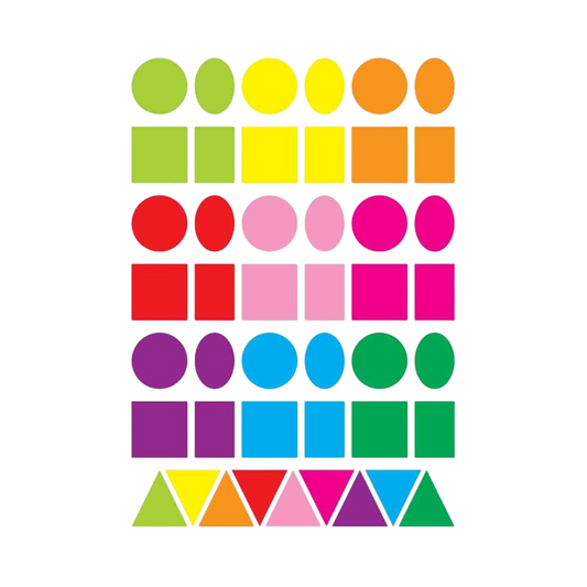 Gommettes géométriques - multicolore - 135 pièces - de 2,5 à 3,5 cm