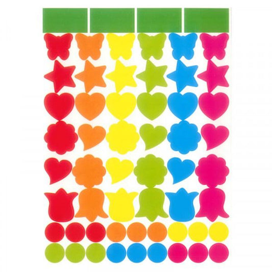 Gommettes assorties vives - 140 pièces - de 1,5 à 3,6 cm