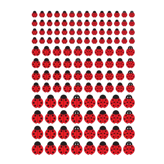 Gommettes coccinelles - 256 pièces - de 1 à 2 cm