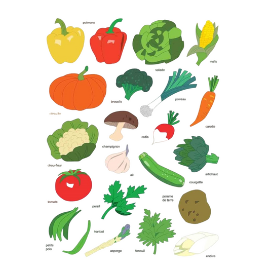 Gommettes Légumes - 44 pièces - de 2,5 à 5 cm