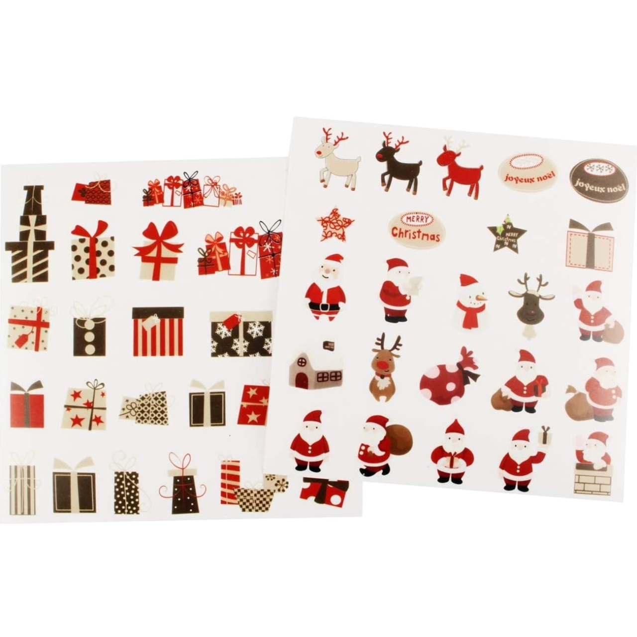 Gommettes transparentes Noël traditionnel  - 48 pièces - de 2 à 4,5 cm