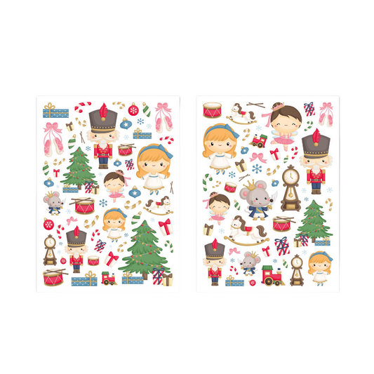 Gommettes Famille casse noisettes - 118 pièces - de 0,4 à 7,7 cm - noël