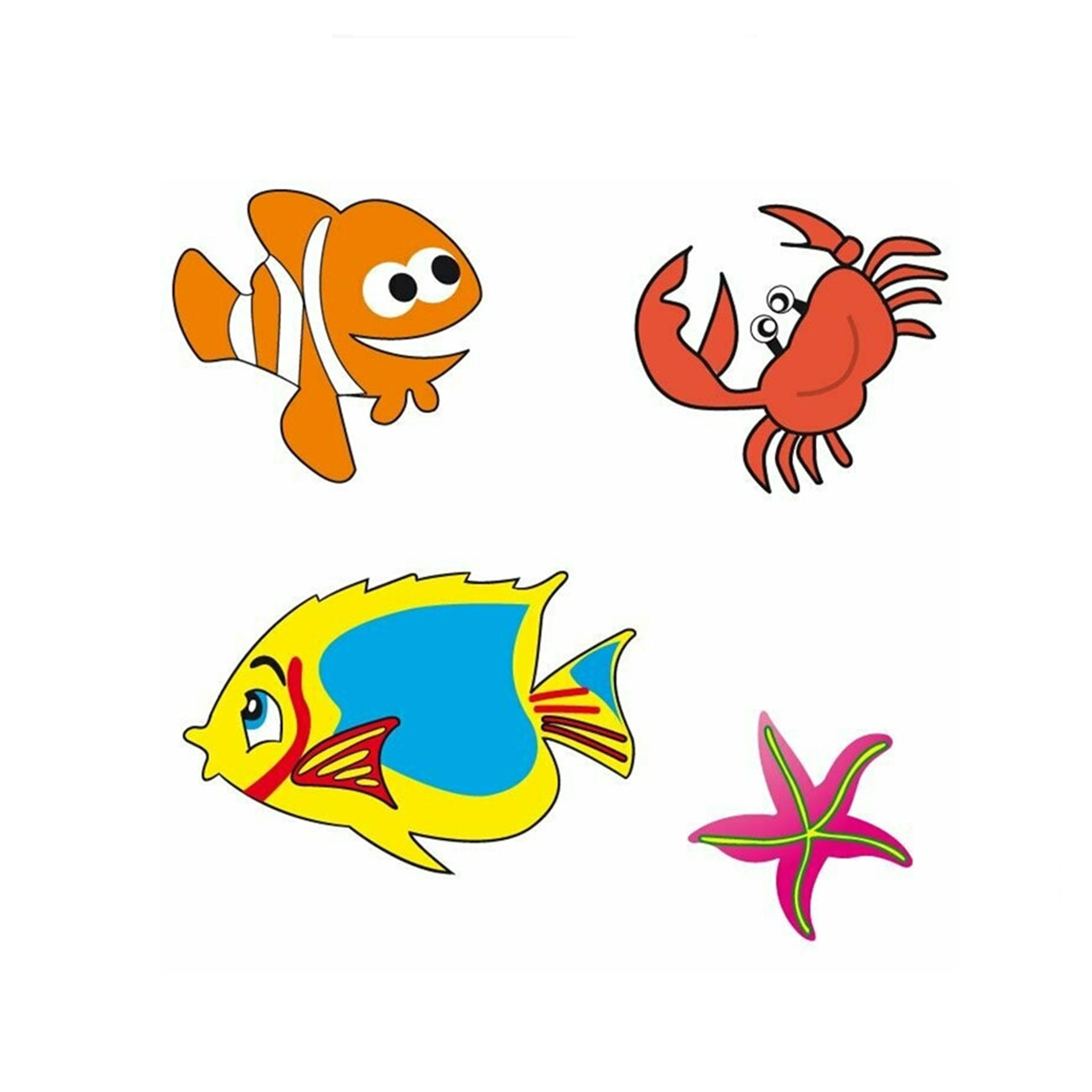Gommettes poissons - 74 pièces - de 1,5 à 4,5 cm