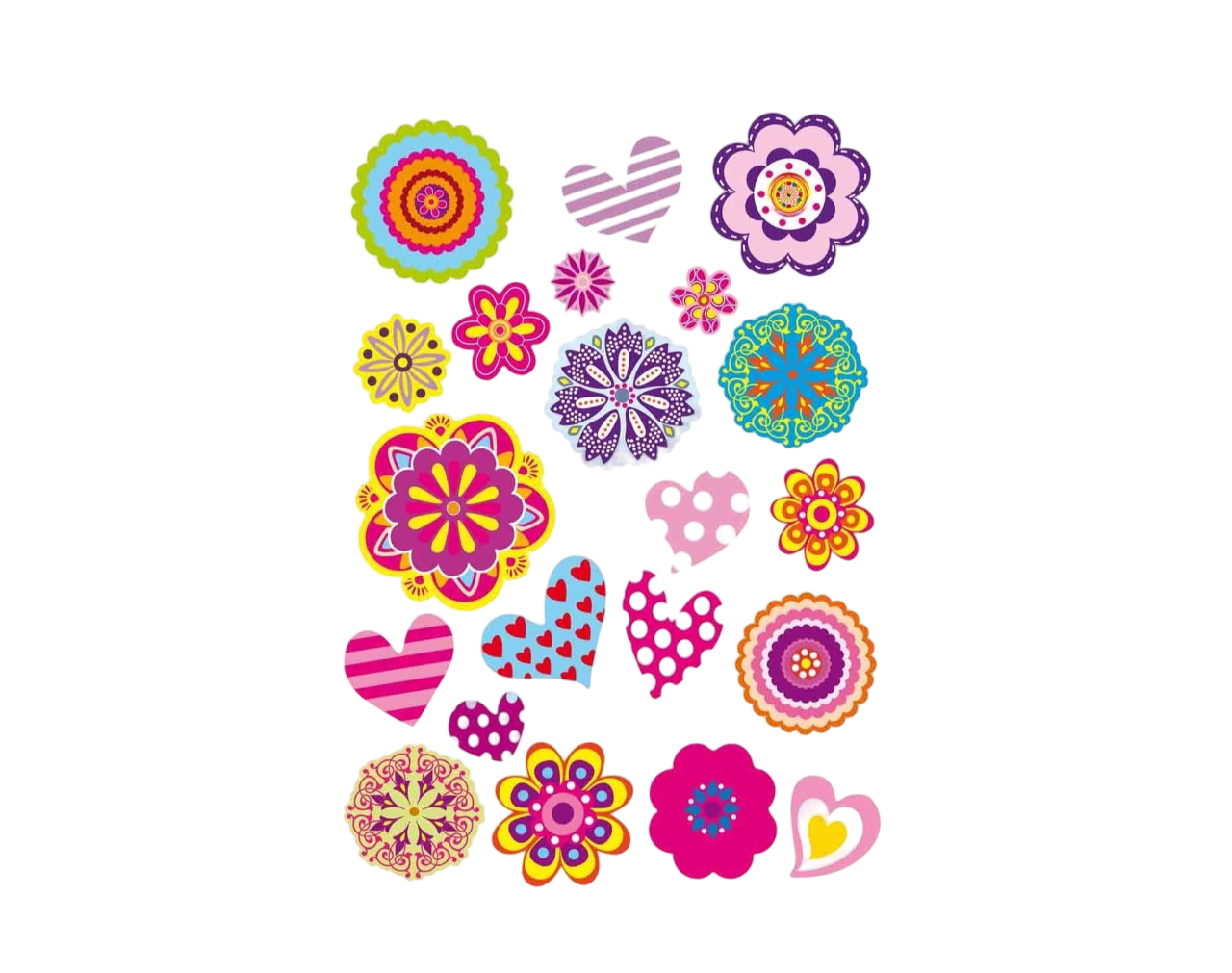 stickers de fleurs , cœurs et ronds fantaisie pour tous vos travaux diy. Canocea France