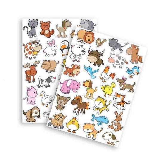 Gommettes animaux rigolos 1 - 50 pièces - de 1,5 à 5 cm