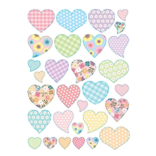 Gommettes Cœurs tendances - 60 pièces - de 2 à 4,5 cm
