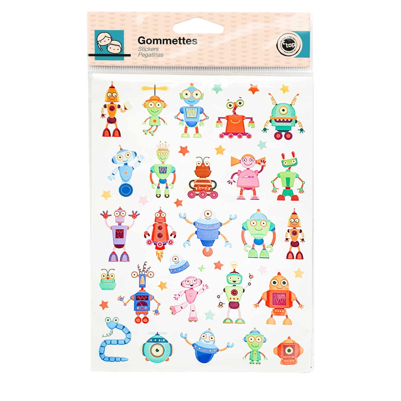 Autocollants robots rigolos loisirs créatifs. Canocea France