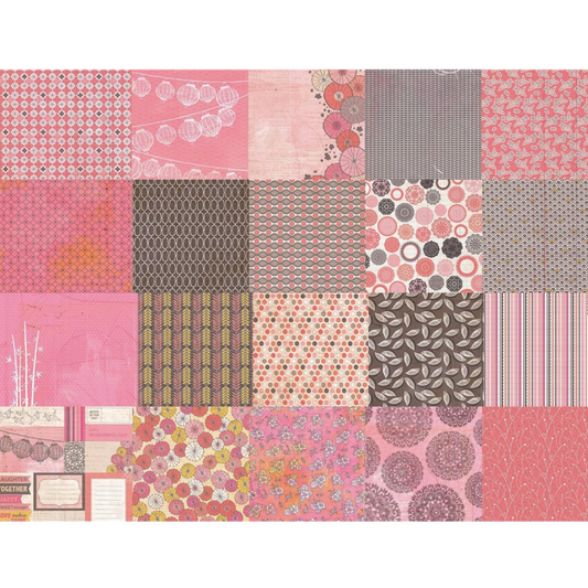 Feuilles de papier scrapbooking - Tonalité rose - 20 pièces -