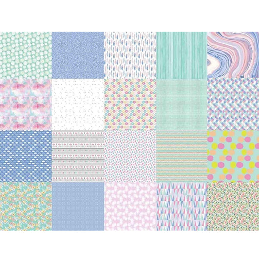 Feuilles de papier scrapbooking - Tonalité bleu - 20 pièces -