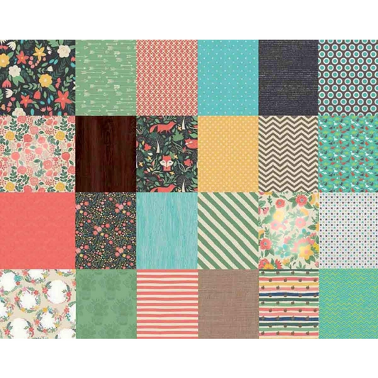 Feuilles de papier scrapbooking - Tonalité vitaminé - 20 pièces -