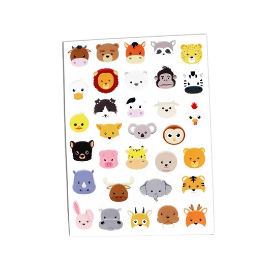 Gommettes figurines animaux - 64 pièces - de 2 à 3 cm