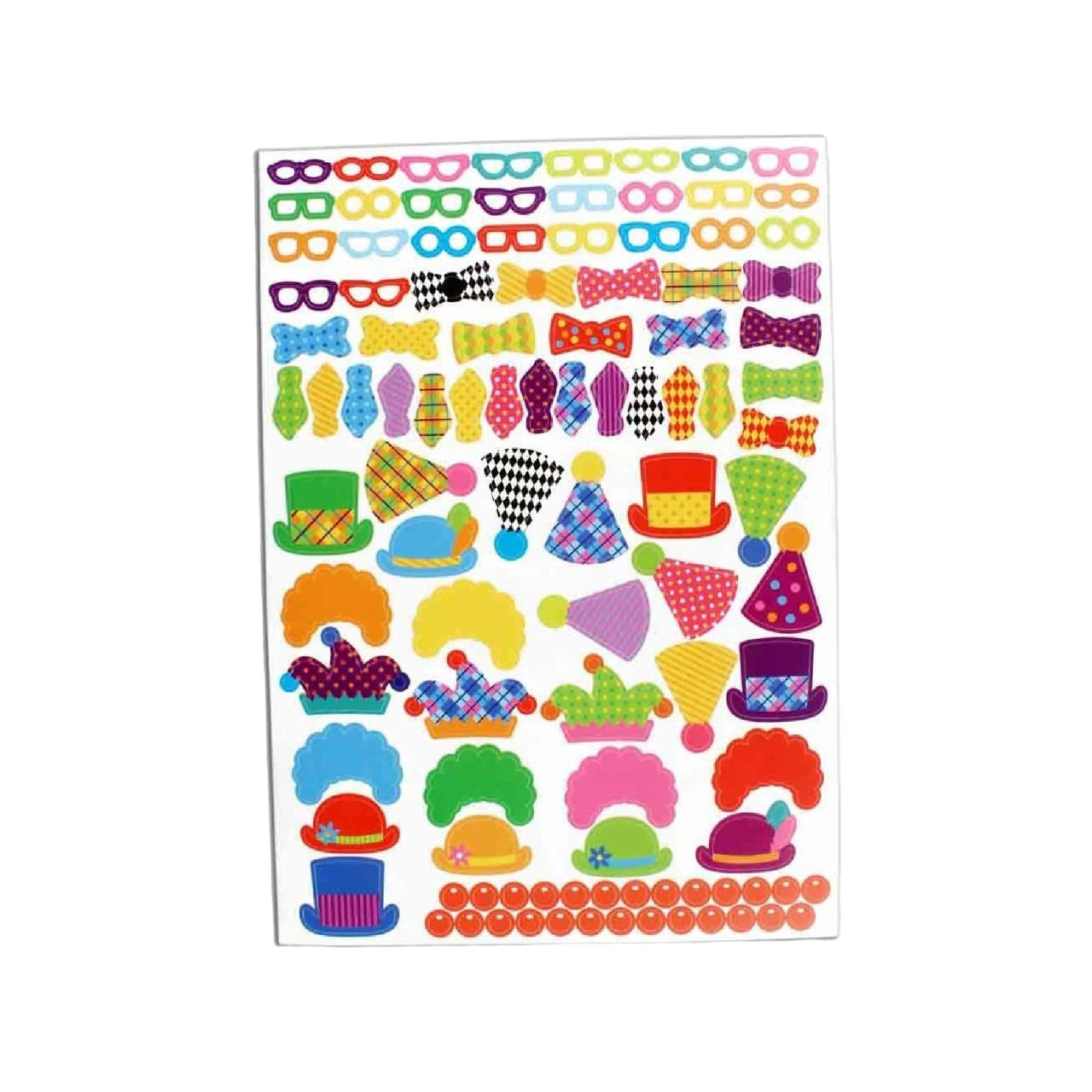Gommettes Crazy clown - 288 pièces - de 0,8 à 4,7 cm