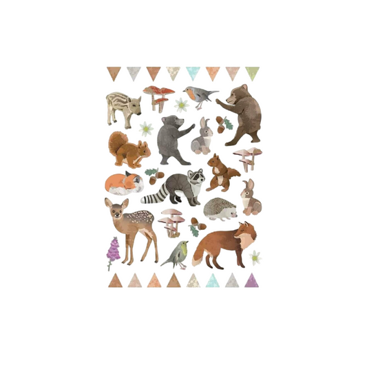 Gommettes animaux de la forêt - 80 pièces - de 1,5 à 7 cm