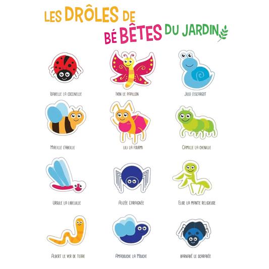 Gommettes Drôles de bébêtes  - 24 pièces - de 3 à 4 cm