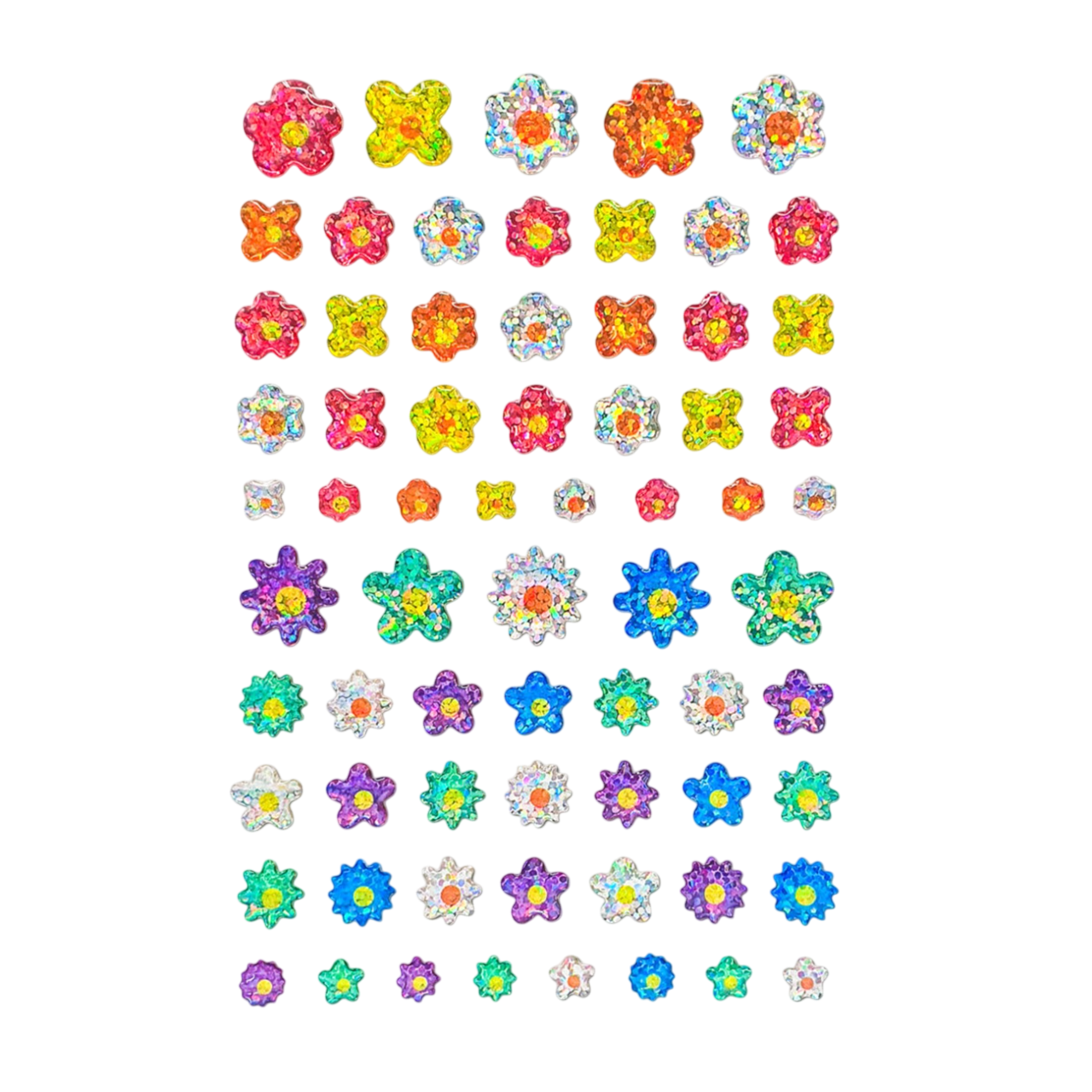 Stickers époxy pailletés fleurs – loisirs créatifs. Canocea France