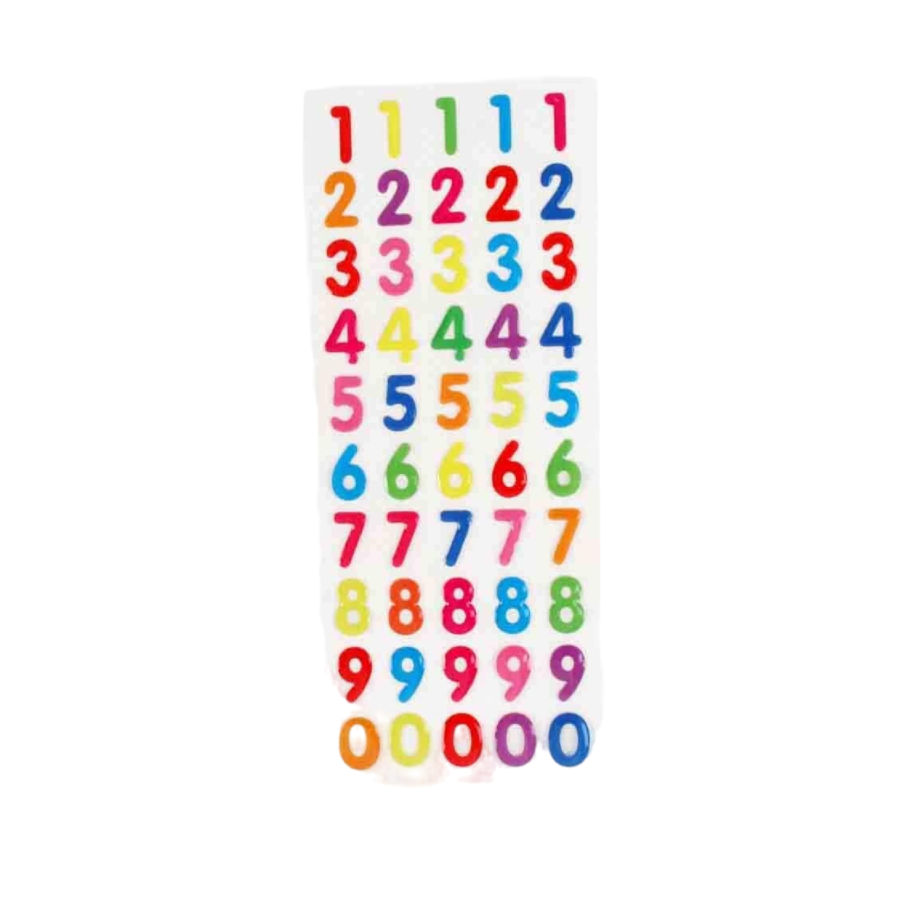 Stickers chiffres époxy - multicolore - 50 pièces - de 1,3 cm